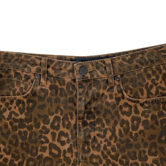 Alexander Wang X Denim Bite Short 26 Tan Leopard Print Frayed - Picture 8 of 12